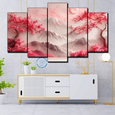 Tranh Dán Tường Hoa Đào Formex 5mm Không Khung Gỗ - Giá Ưu Đãi 127.500₫