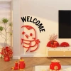 Tranh dán tường mica Năm Tỵ Rắn Happy Lucky - Trang trí Tết, năm mới, phòng khách, hoa mai đào 6