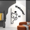 Tranh dán tường mica Năm Tỵ Rắn Happy Lucky - Trang trí Tết, năm mới, phòng khách, hoa mai đào 10