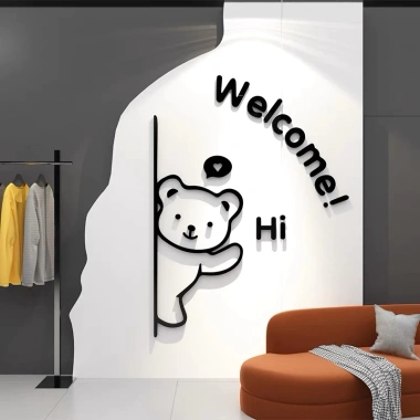 Tranh dán tường mica Năm Tỵ Rắn Happy Lucky - Trang trí Tết, năm mới, phòng khách, hoa mai đào 10