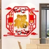 Tranh dán tường mica phúc ngang cá chép tài lộc hoa đào mai - Phòng khách Tết 2.024 7