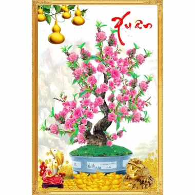 Tranh dán tường tết decal chống nước cây đào, cây mai - Chỉ 100.000, giao hàng miễn phí 7