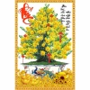 Tranh dán tường tết decal chống nước cây đào, cây mai - Chỉ 100.000, giao hàng miễn phí 10
