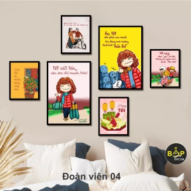 Tranh dán tường Tết decor phòng khách, bàn ăn - kèm keo dán Bắp Decor, giảm 20% 9