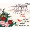 Tranh dán tường thư pháp chữ Cha Mẹ - Vải lụa, keo dán kèm, giảm còn 75.000đ 2