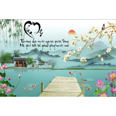 Tranh dán tường thư pháp chữ Cha Mẹ - Vải lụa, keo dán kèm, giảm còn 75.000đ 5 Tranh dán tường thư pháp chữ Cha Mẹ - Vải lụa, keo dán kèm, giảm còn 75.000đ 5