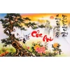 Tranh dán tường thư pháp chữ Cha Mẹ - Vải lụa, keo dán kèm, giảm còn 75.000đ 6