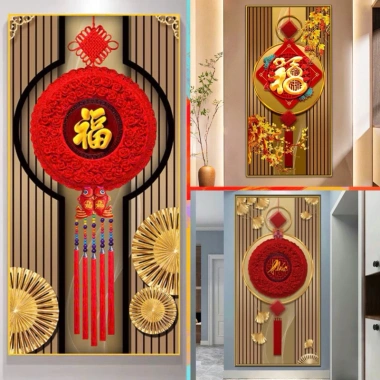 Tranh Dán Tường Trí Tết Đẹp, Trang Trí Phòng Khách, Cửa Ra Vào – Giá chỉ 60.000₫