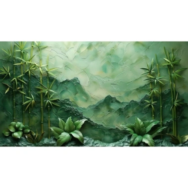 Tranh DECAL 3D cây xanh và hoa lá ven tường đá AI thế hệ mới MIYO - Giá 81.700₫ 6