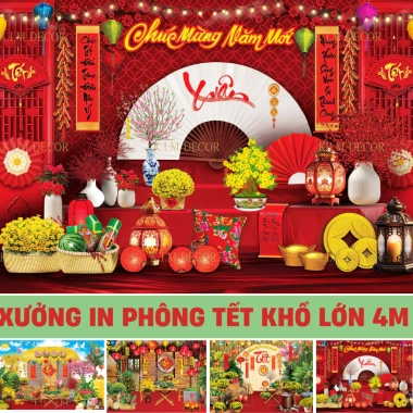 Tranh Decor Phông Nền Lễ Tết 2.026 - 300 Mã Bán Chạy Nhất TET06 KIM3 Giá Ưu Đãi 149k
