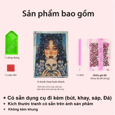 Tranh đính đá 5D DIY 40x30cm - Tự làm, hoàn thành nhanh, giảm giá 48.400đ