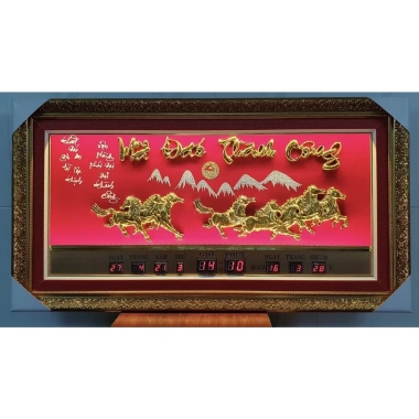 Tranh đồng hồ Lịch vạn liên Ngọc cẩm thạch - Đẹp sang, chỉ 1.75tr (giá gốc 2.15tr)