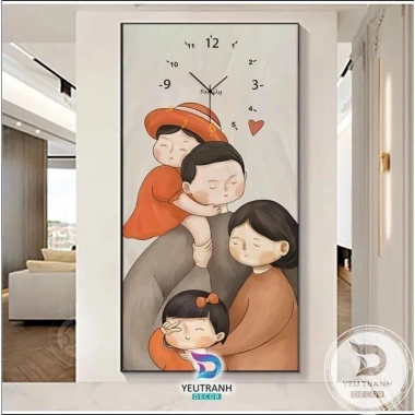 Tranh Đồng Hồ Treo Tường Tráng Gương Gia Đình - Decor Nhà, Quà Tặng, Giá 387.688₫ 3