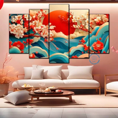 Tranh Ghép 5 Dán Tường Formex Tráng Gương Phong Cảnh 3D Không Khung Giá ưu đãi 127.500₫