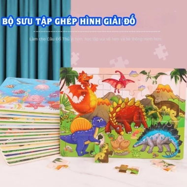 Tranh ghép gỗ 60 mảnh cho bé - Đồ chơi giáo dục, phát triển tư duy, giảm giá 38.000đ