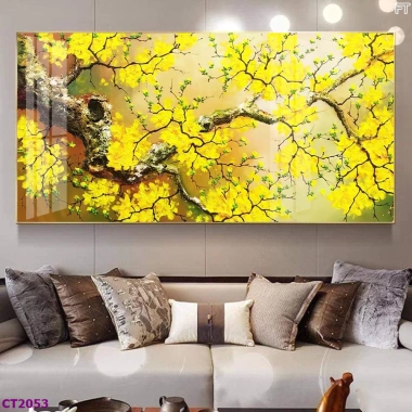 Tranh Hoa Đào và Hoa Mai Tết - Tráng Gương Bền Đẹp, Treo Tường, Quà Cha Mẹ 940k