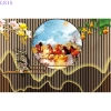 Tranh lam sóng hiện đại - Tranh vải lụa 3D dán tường decor phòng, giảm giá 69k 7