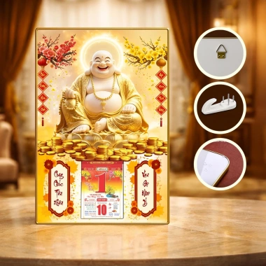 Tranh lịch Tết 2.026 gỗ tráng gương cao cấp, kèm móc treo - Giá ưu đãi 125.800₫