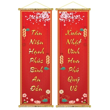 Tranh Liễn Câu Đối 30x90cm Trang Trí Tết 2.026 - Giá ưu đãi 192.500 VND