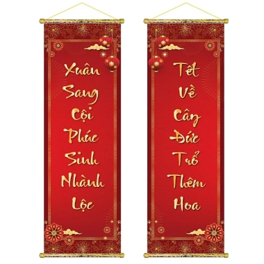 Tranh Liễn Câu Đối 30x90cm Trang Trí Tết 2.026 - Giá ưu đãi 192.500 VND