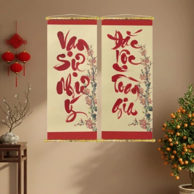 Tranh Liễn Câu Đối Trang Trí Tết 2.026 Vạn Sự Như Ý Đắc Lộc Toàn Gia giá 93.700 VND