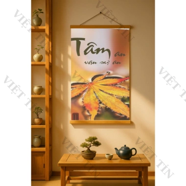 Tranh Mành Trúc Thư Pháp In UV Treo Tường - Bình An, May Mắn, Tài Lộc, 173.800₫ 3