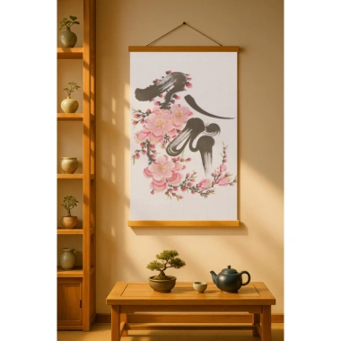 Tranh Mành Trúc Thư Pháp In UV Treo Tường - Bình An, May Mắn, Tài Lộc, 173.800₫ 10
