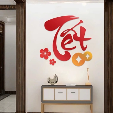 Tranh mica 3D dán tường Trang Trí Tết 2.026 - Hình TẾT nổi bật, giảm còn 76.800₫