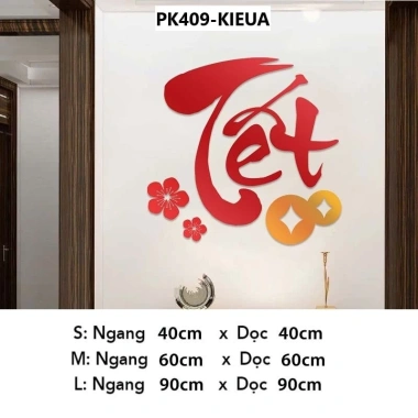 Tranh mica 3D dán tường Trang Trí Tết 2.026 - Hình TẾT nổi bật, giảm còn 76.800₫