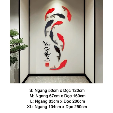 Tranh mica EPeBen 3D cá chép bơi - Trang trí Tết 2.026 dán tường, Vạn sự như ý 94.400đ