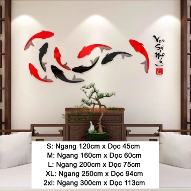 Tranh mica EPeBen 3D cá chép bơi - Trang trí Tết 2.026 dán tường, Vạn sự như ý 94.400đ