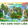 Tranh phong cảnh sơn thủy 6m - Cảnh núi non thơ mộng, phông nền lớn, giảm giá 228.000₫ 3