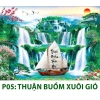 Tranh phong cảnh sơn thủy 6m - Cảnh núi non thơ mộng, phông nền lớn, giảm giá 228.000₫ 7