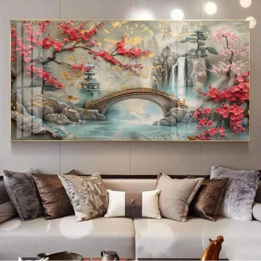 Tranh phong cảnh tráng gương 5D sắc nét, bóng đẹp decor khách & ngủ SAJIA 323,190₫