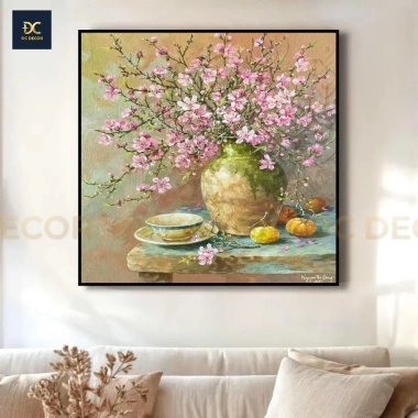 Tranh sơn dầu hoa mai hoa đào – Canvas trang trí Tết, nhà cửa, giá chỉ 84.000₫ 8