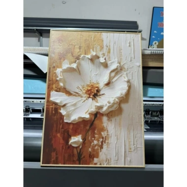 Tranh sơn dầu treo tường đơn dọc họa tiết hoa canvas - giá ưu đãi 115.290 VND
