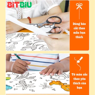 Tranh Tập Tô Màu 3M Bé - Cuộn Nhiều Hình Vui Nhộn, Giá Ưu Đãi 27.800₫ BiTBiU