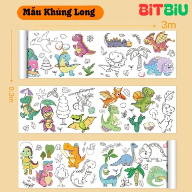 Tranh Tập Tô Màu 3M Bé - Cuộn Nhiều Hình Vui Nhộn, Giá Ưu Đãi 27.800₫ BiTBiU