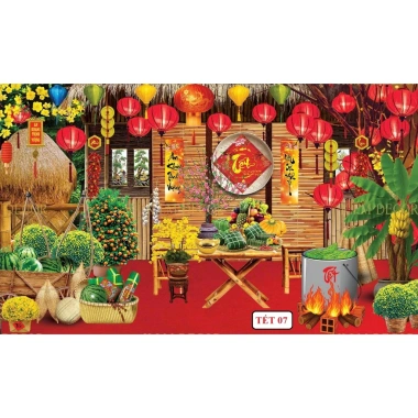 Tranh Tết 2.026 decor nhà cửa - phông nền chụp ảnh xuân TET01 K.I.M1 giá 199.000 VND 3