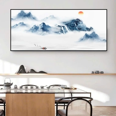 Tranh Tết hoa nên đỏ in canvas 60x90 cm - Treo tường decor giảm giá 229.000đ