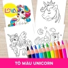 Tranh Tô Màu Bé 50 Tờ Chủ Đề Unicorn Kỳ Lân Giá Chỉ 19.900đ