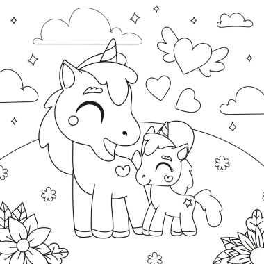 Tranh Tô Màu Bé 50 Tờ Chủ Đề Unicorn Kỳ Lân Giá Chỉ 19.900đ
