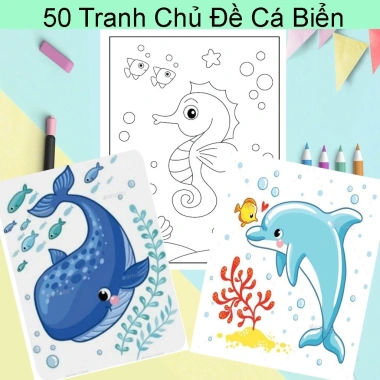 Tranh Tô Màu Cho Bé 50 Tờ Chủ Đề Khám Phá Đại Dương - Giá Ưu Đãi 15.900₫