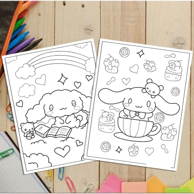 Tranh Tô Màu Cinnamoroll Bộ 20-30 Tờ Dùng Màu Sáp và Chì - Giá Ưu Đãi 12.900₫ 8