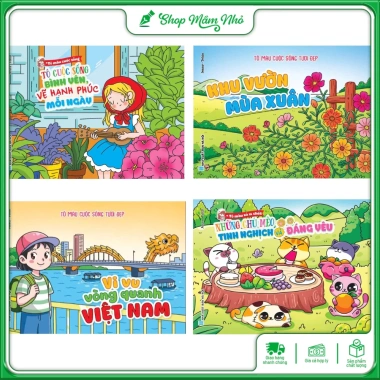 Tranh tô màu cuộc sống - xả xì chét giảm giá 45.000, thư giãn sáng tạo