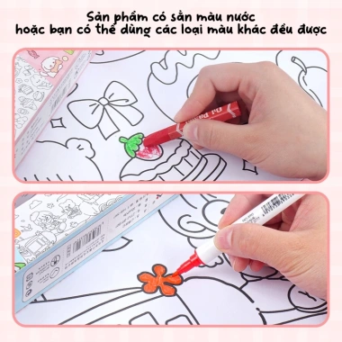 Tranh tô màu dạng cuộn kèm màu nước - Nhiều mẫu, giá chỉ 69.900₫ 2