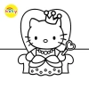 Tranh Tô Màu Hello Kitty 50 Tờ A4 A5 - Dành cho Màu Sáp và Chì, Giá 19.900 VND 4