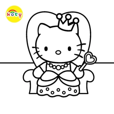 Tranh Tô Màu Hello Kitty 50 Tờ A4 A5 - Dành cho Màu Sáp và Chì, Giá 19.900 VND