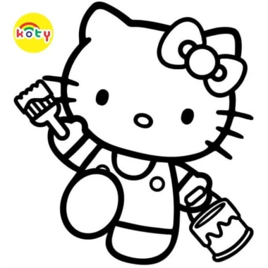 Tranh Tô Màu Hello Kitty 50 Tờ A4 A5 - Dành cho Màu Sáp và Chì, Giá 19.900 VND