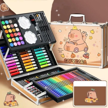 Tranh tô màu Kuromi và Bút màu 145 chi tiết - Quà sinh nhật bé gái, hộp Capybara 279k